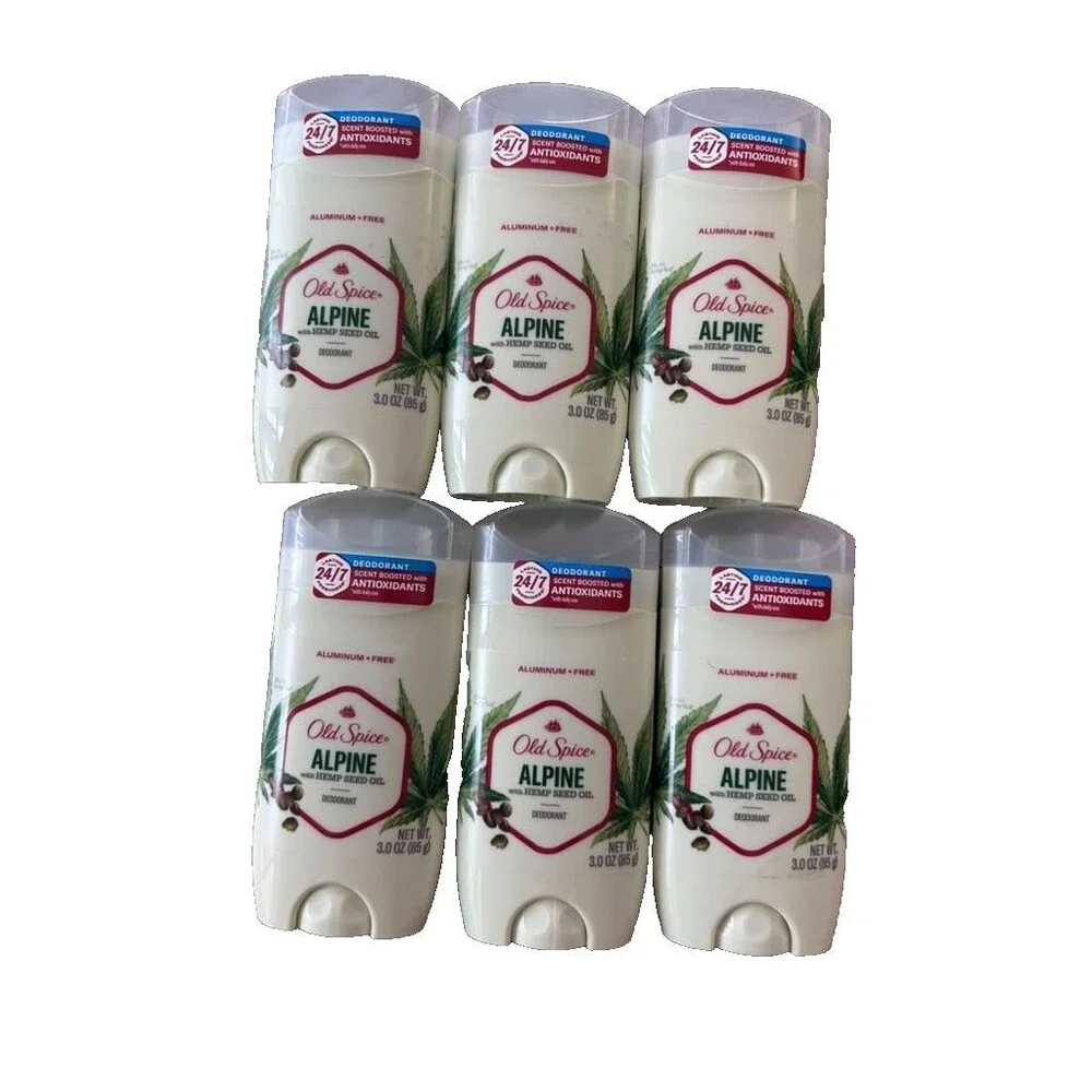 Old Spice Alpine Aluminum Free Deodorant for Men 3 oz Pack of 6 New